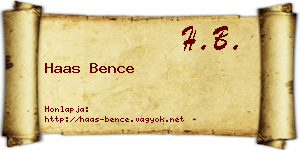Haas Bence névjegykártya